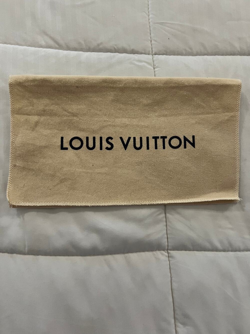 Authentic Louis Vuitton Small Foldover Dust Bag excellent condition Wallet Sized